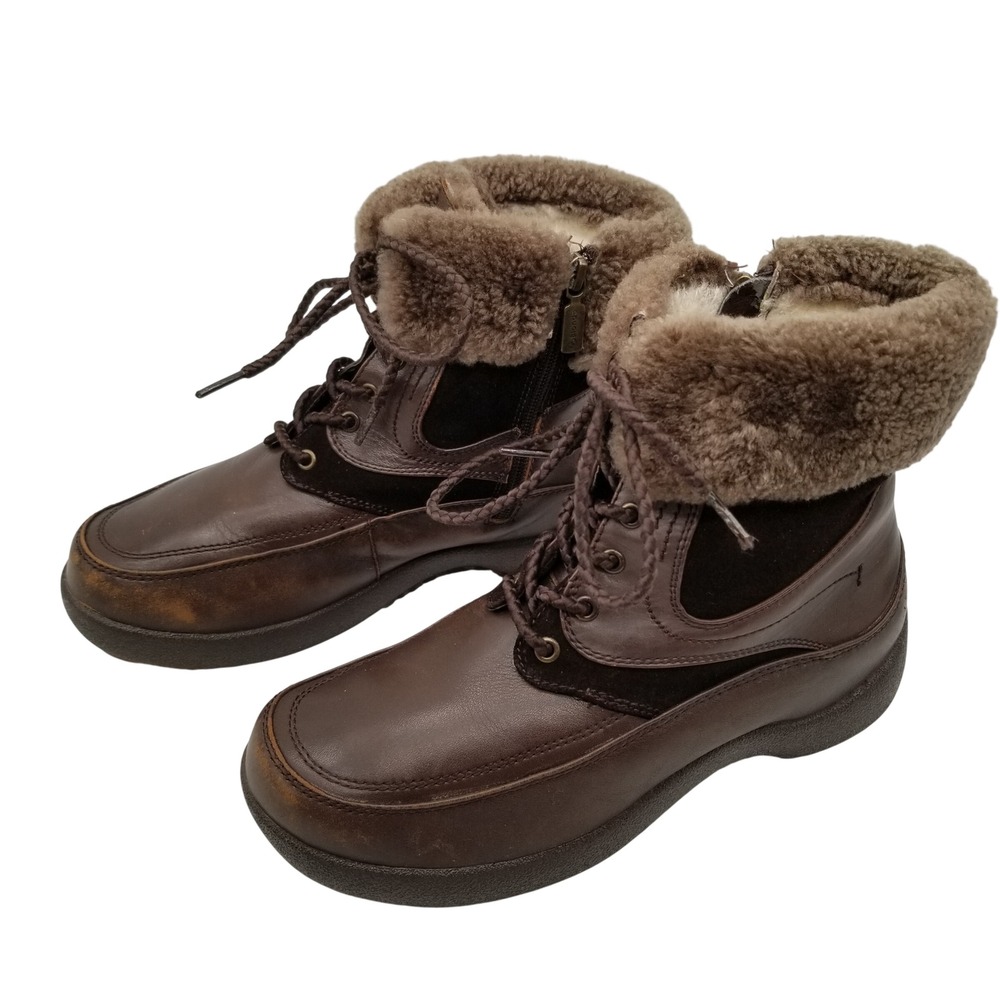 Blondo Winter Boots Women 8.5M Brown Leather AquaProtect Waterproof Faux Fur 330